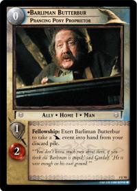 lotr tcg fellowship of the ring foils barliman butterbur prancing pony foil