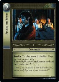 lotr tcg mines of moria foils fearing the worst foil