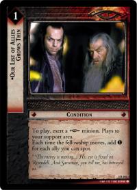 lotr tcg realms of the elf lords foils our list of allies grows thin foil