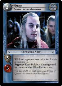 lotr tcg the two towers foils haldir emissary of the galadhrim foil