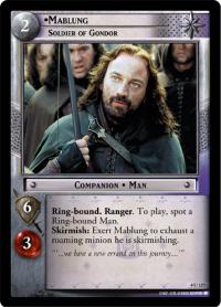 lotr tcg the two towers foils mablung soldier of gondor foil