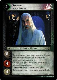 lotr tcg the two towers foils saruman black traitor foil