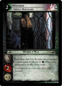 lotr tcg the two towers foils unferth grima s bodyguard foil