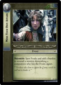 lotr tcg the two towers foils mind your own affairs foil