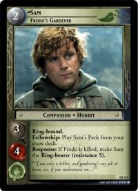 lotr tcg the two towers foils sam frodo s gardener foil