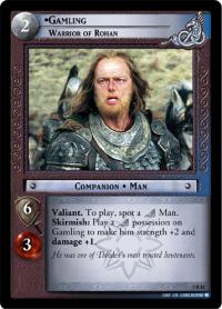 lotr tcg battle of helms deep foils gamling warrior of rohan foil