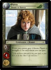 lotr tcg return of the king foils pippin sworn to service foil