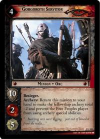 lotr tcg siege of gondor foils gorgoroth servitor foil