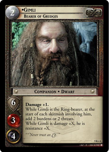 Gimli, Bearer of Grudges