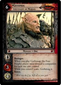 lotr tcg mount doom foils gothmog lieutenant of morgul foil