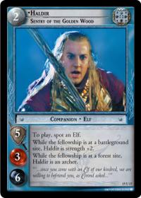 lotr tcg the hunters c uc haldir sentry of the golden wood