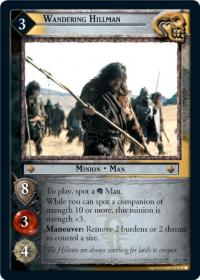 lotr tcg the hunters c uc wandering hillman