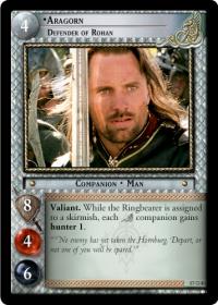 lotr tcg rise of saruman aragorn defender of rohan masterworks foil