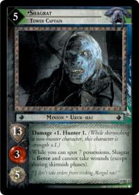 lotr tcg treachery and deceit shagrat tower captain foil