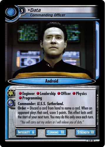 Data, Commanding Officer 