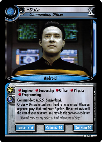 Data, Commanding Officer (10th)
