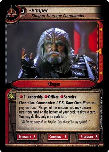 K'mpec, Klingon Supreme Commander