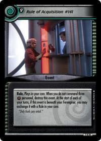 star trek 2e strange new worlds rule of acquisition 141