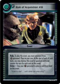 star trek 2e captains log rule of acquisition 16