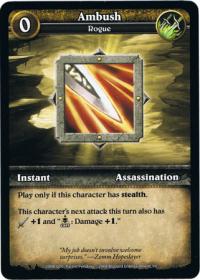 wow minis core action cards ambush