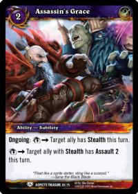 warcraft tcg battle of aspects assasin s grace