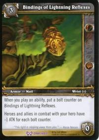 warcraft tcg crafted cards bindings of lightning reflexes