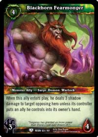 warcraft tcg reign of fire blackhorn fearmonger