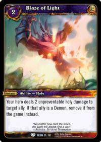 warcraft tcg reign of fire blaze of light