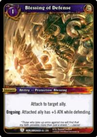 warcraft tcg worldbreaker blessing of defense