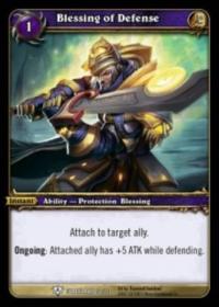 warcraft tcg icecrown citadel blessing of defense alternate art