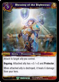 warcraft tcg throne of the tides blessing of the righteous
