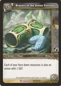 warcraft tcg crafted cards bracers of the green fortress