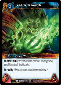 warcraft tcg war of the elements cadric talworth