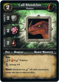 wow minis core action cards call bloodclaw