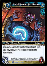 warcraft tcg drums of war chief researcher kartos