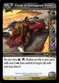 warcraft tcg drums of war cloak of subjugated power