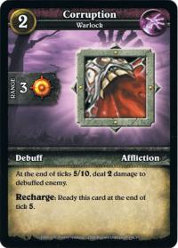 wow minis core action cards corruption