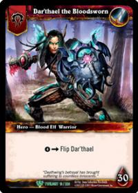 warcraft tcg foil hero cards dar thael the bloodsworn foil hero
