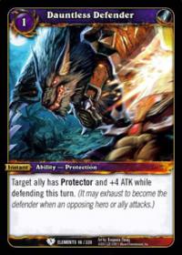 warcraft tcg war of the elements dauntless defender