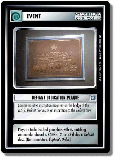 Defiant Dedication Plaque