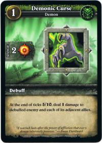 wow minis core action cards demonic curse