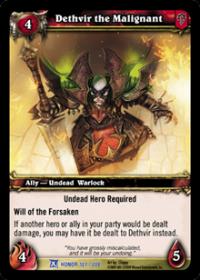 warcraft tcg fields of honor dethvir the malignant