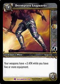 warcraft tcg fires of outland doomplate legguards