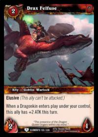 warcraft tcg war of the elements drax felfuse