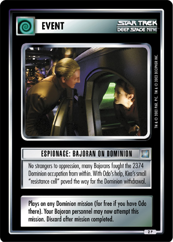 Espionage: Bajoran on Dominion 