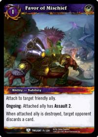 warcraft tcg twilight of the dragons favor of mischief