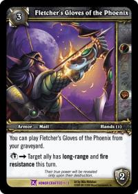 warcraft tcg crafted cards fletcher s gloves of the phoenix