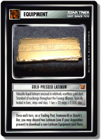 star trek 1e 1e promotional premium gold pressed latinum foil