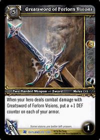 warcraft tcg fires of outland greatsword of forlorn visions