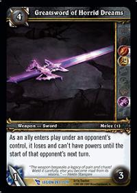 warcraft tcg archives greatsword of horrid dreams foil